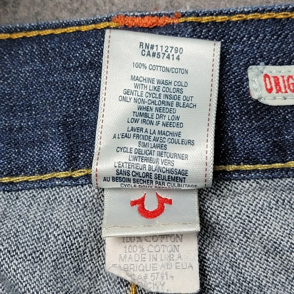 True Religion Jeans Mens 40 Ricky Straight Leg Made in USA Originals Denim Pants